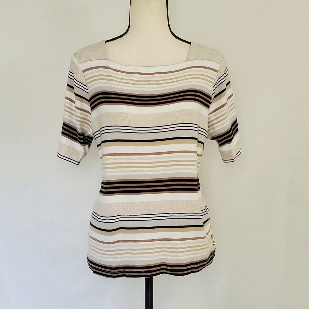 Croft & Barrow Striped Square Neck Top